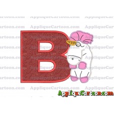 Unicorn Despicable Me Applique Embroidery Design With Alphabet B