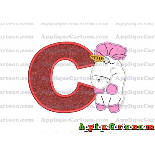 Unicorn Despicable Me Applique Embroidery Design With Alphabet C