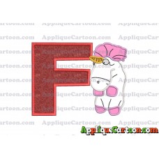 Unicorn Despicable Me Applique Embroidery Design With Alphabet F