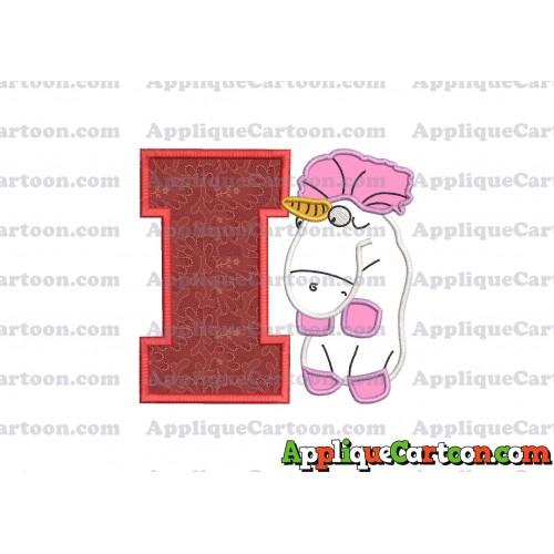 Unicorn Despicable Me Applique Embroidery Design With Alphabet I