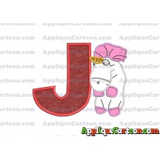 Unicorn Despicable Me Applique Embroidery Design With Alphabet J