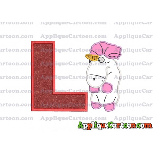 Unicorn Despicable Me Applique Embroidery Design With Alphabet L