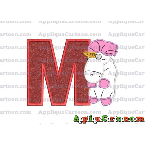 Unicorn Despicable Me Applique Embroidery Design With Alphabet M