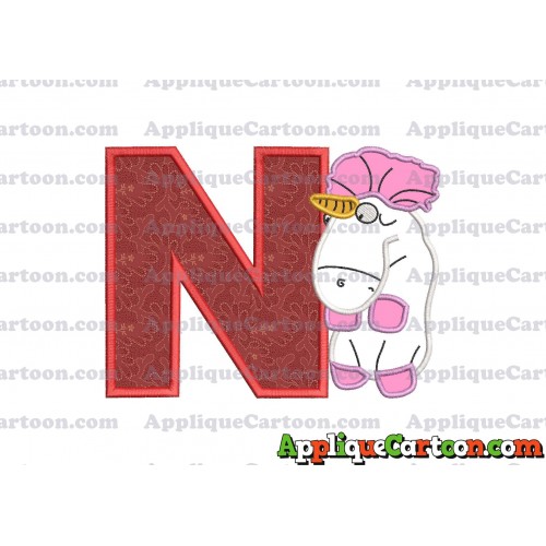 Unicorn Despicable Me Applique Embroidery Design With Alphabet N