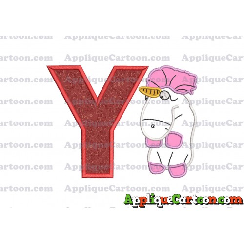 Unicorn Despicable Me Applique Embroidery Design With Alphabet Y