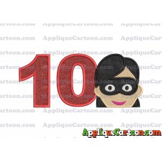 Violet Parr Incredibles Head Applique Embroidery Design (2) Birthday Number 10