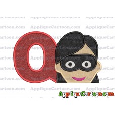 Violet Parr Incredibles Head Applique Embroidery Design (2) With Alphabet Q