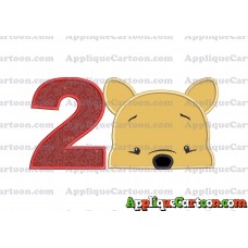 Winnie The Pooh Applique 03 Embroidery Design Birthday Number 2