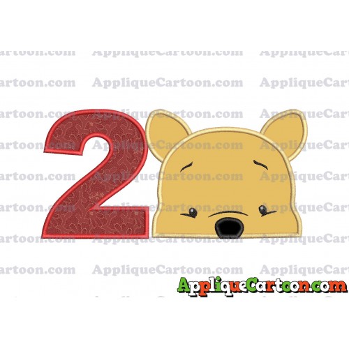 Winnie The Pooh Applique 03 Embroidery Design Birthday Number 2