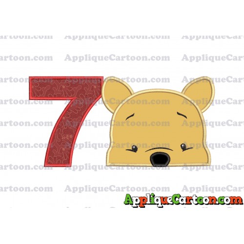 Winnie The Pooh Applique 03 Embroidery Design Birthday Number 7