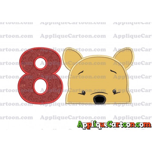Winnie The Pooh Applique 03 Embroidery Design Birthday Number 8