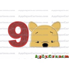 Winnie The Pooh Applique 03 Embroidery Design Birthday Number 9