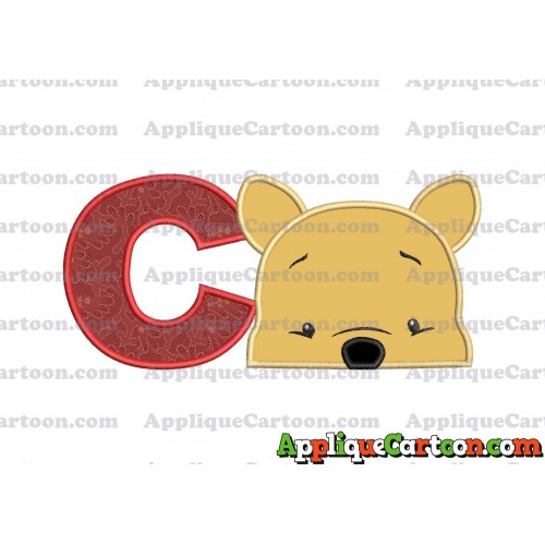 Winnie The Pooh Applique 03 Embroidery Design With Alphabet C