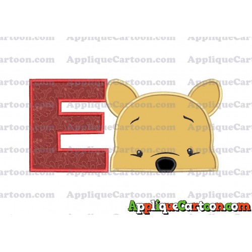Winnie The Pooh Applique 03 Embroidery Design With Alphabet E