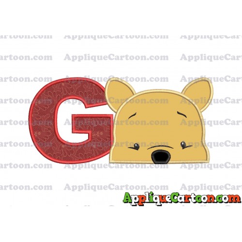 Winnie The Pooh Applique 03 Embroidery Design With Alphabet G