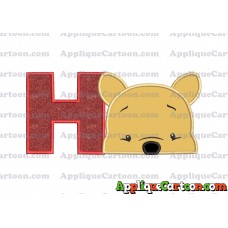 Winnie The Pooh Applique 03 Embroidery Design With Alphabet H