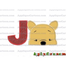 Winnie The Pooh Applique 03 Embroidery Design With Alphabet J