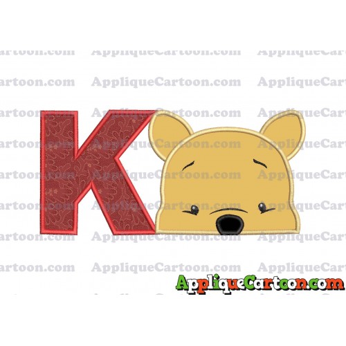 Winnie The Pooh Applique 03 Embroidery Design With Alphabet K