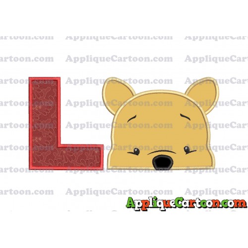Winnie The Pooh Applique 03 Embroidery Design With Alphabet L