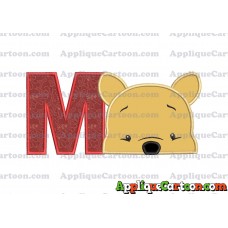Winnie The Pooh Applique 03 Embroidery Design With Alphabet M