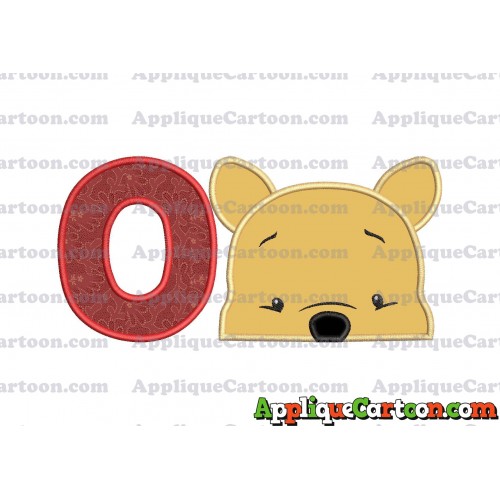 Winnie The Pooh Applique 03 Embroidery Design With Alphabet O