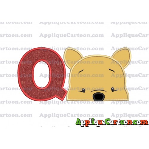 Winnie The Pooh Applique 03 Embroidery Design With Alphabet Q