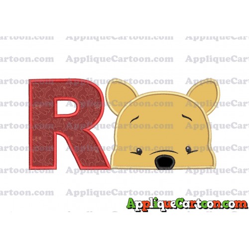 Winnie The Pooh Applique 03 Embroidery Design With Alphabet R