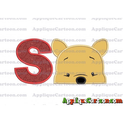 Winnie The Pooh Applique 03 Embroidery Design With Alphabet S