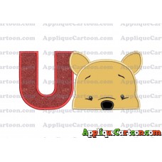Winnie The Pooh Applique 03 Embroidery Design With Alphabet U