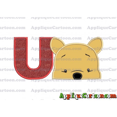 Winnie The Pooh Applique 03 Embroidery Design With Alphabet U