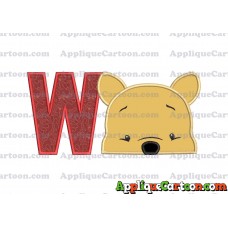Winnie The Pooh Applique 03 Embroidery Design With Alphabet W