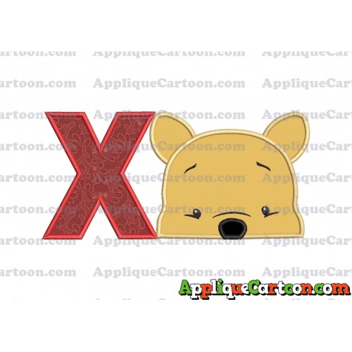 Winnie The Pooh Applique 03 Embroidery Design With Alphabet X