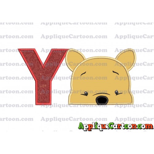 Winnie The Pooh Applique 03 Embroidery Design With Alphabet Y