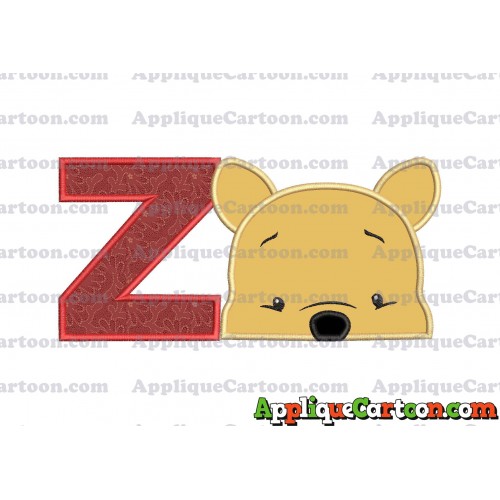 Winnie The Pooh Applique 03 Embroidery Design With Alphabet Z