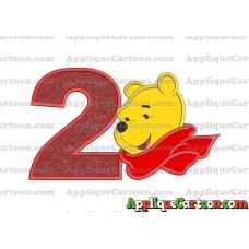 Winnie the Pooh Applique 02 Embroidery Design Birthday Number 2
