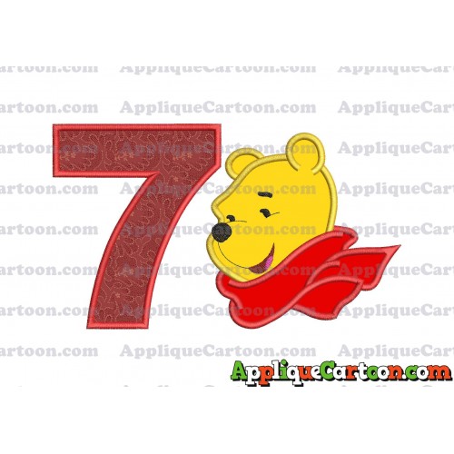 Winnie the Pooh Applique 02 Embroidery Design Birthday Number 7