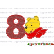 Winnie the Pooh Applique 02 Embroidery Design Birthday Number 8