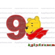 Winnie the Pooh Applique 02 Embroidery Design Birthday Number 9