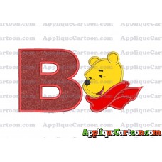 Winnie the Pooh Applique 02 Embroidery Design With Alphabet B