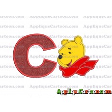 Winnie the Pooh Applique 02 Embroidery Design With Alphabet C