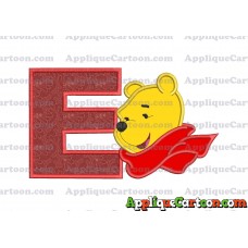 Winnie the Pooh Applique 02 Embroidery Design With Alphabet E