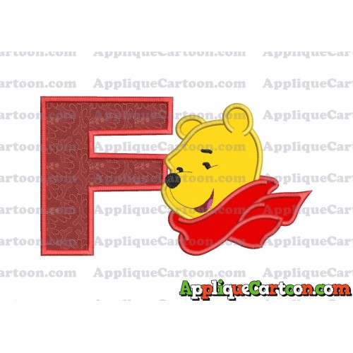 Winnie the Pooh Applique 02 Embroidery Design With Alphabet F