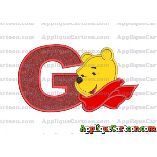 Winnie the Pooh Applique 02 Embroidery Design With Alphabet G