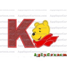 Winnie the Pooh Applique 02 Embroidery Design With Alphabet K