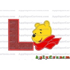 Winnie the Pooh Applique 02 Embroidery Design With Alphabet L