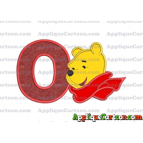 Winnie the Pooh Applique 02 Embroidery Design With Alphabet O