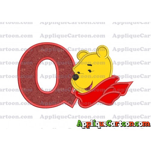Winnie the Pooh Applique 02 Embroidery Design With Alphabet Q