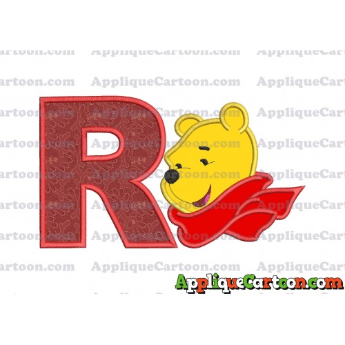 Winnie the Pooh Applique 02 Embroidery Design With Alphabet R