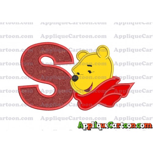 Winnie the Pooh Applique 02 Embroidery Design With Alphabet S
