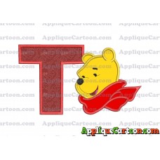 Winnie the Pooh Applique 02 Embroidery Design With Alphabet T